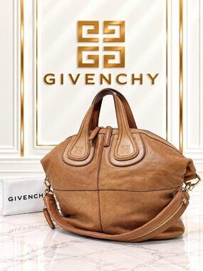 Authentic Givenchy Nightingale Brown Leather Satchel Bag